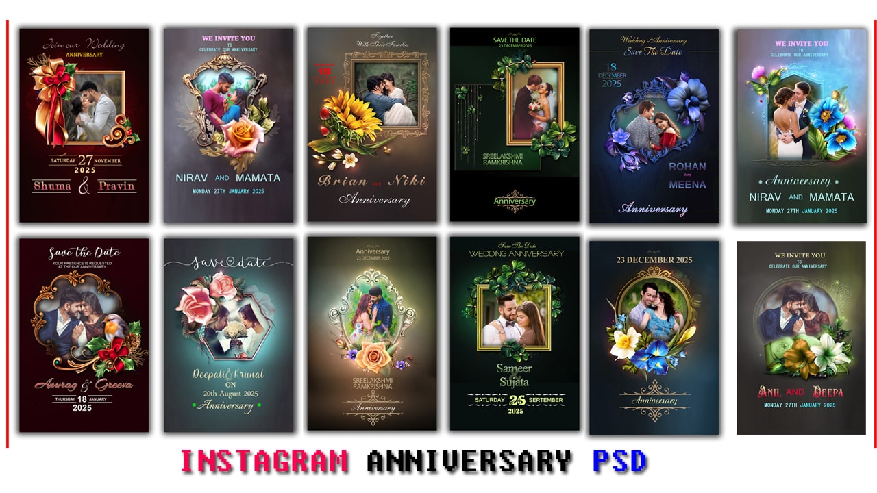 Anniversary Instagram Post PSD Template