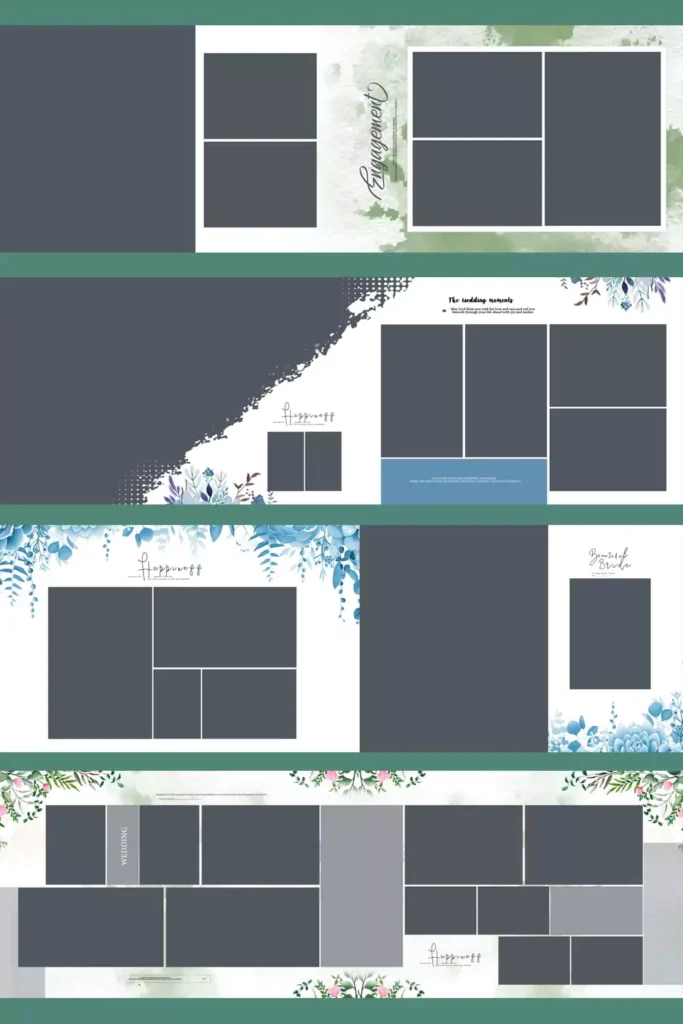 Floral Wedding Album PSD Free Download (12x36) 20+ Latest Designs