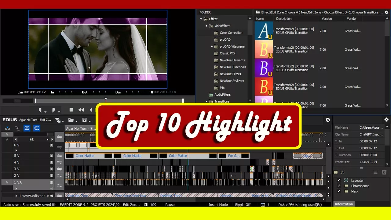 EDIUS Top 10 Free Download Professional Highlight Template