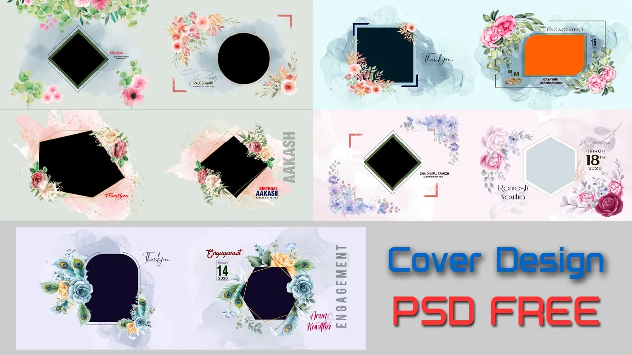 Engagement Album Cover Page Psd Free Download 12x36